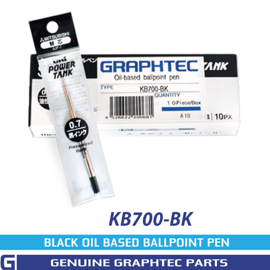 Graphtec black ballpoint pen, 10 pens/pk