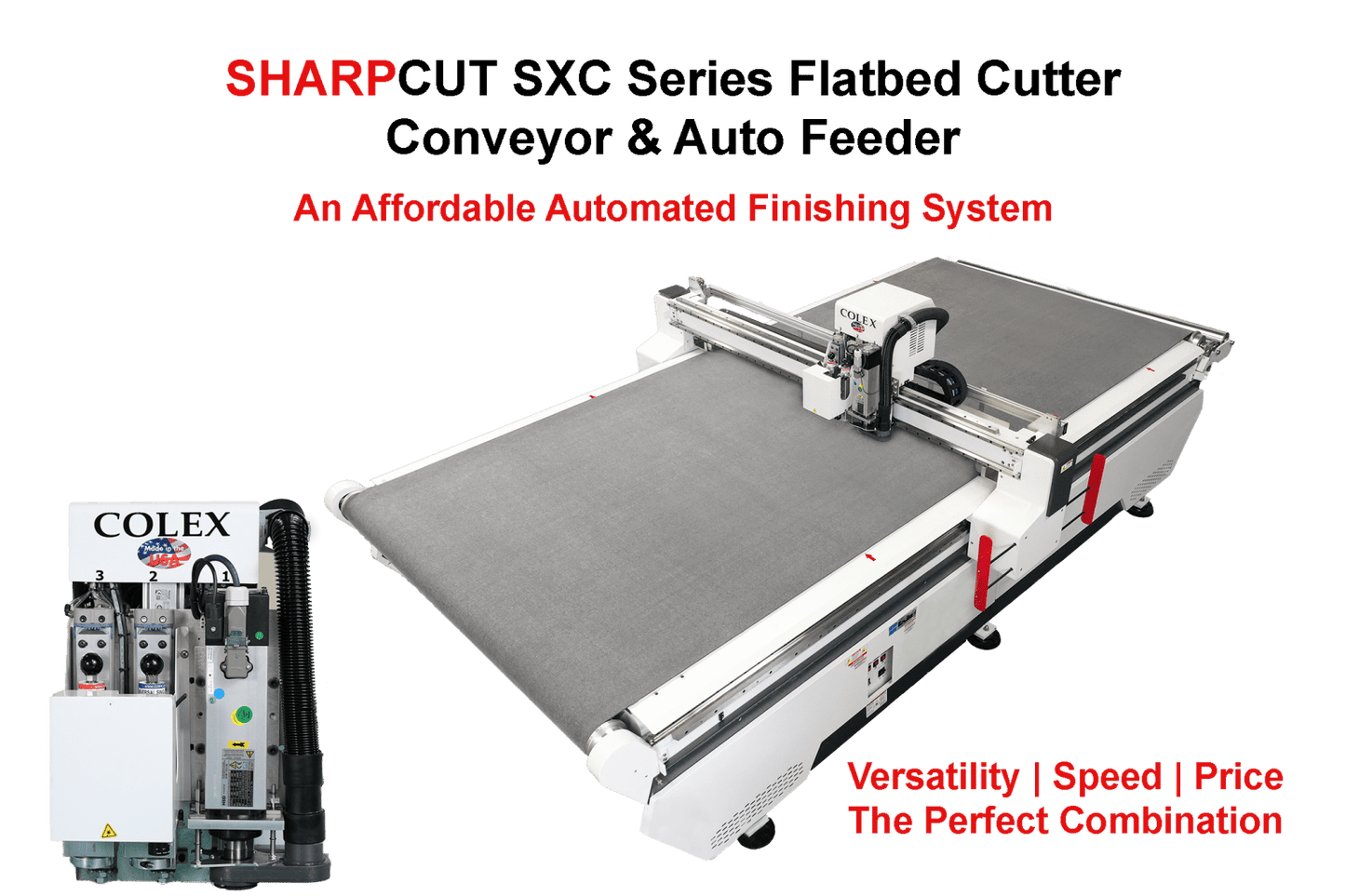 Colex SXC Flatbed Cutter/Router Conveyor 4 Sizes Available