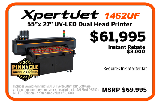 Mutoh XpertJet 1462UF Flatbed 55"x27" ADA Complient