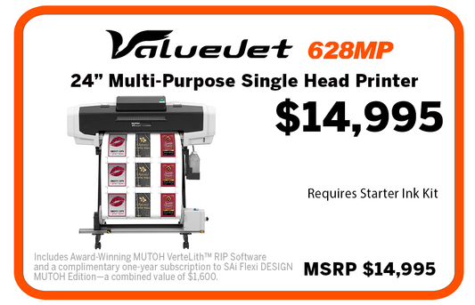 Mutoh ValueJet 628MP 24 Inch Multi-Purpose Ink