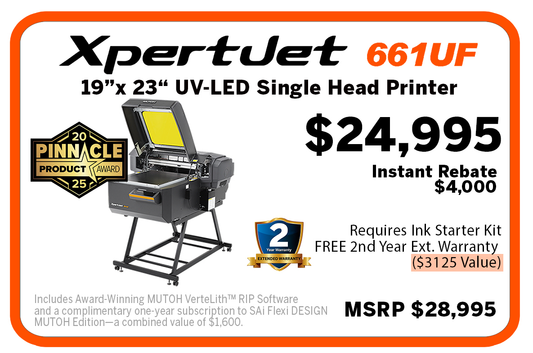 Mutoh XpertJet 661UF UV Flatbed Printer 19x23.3 ADA Complient